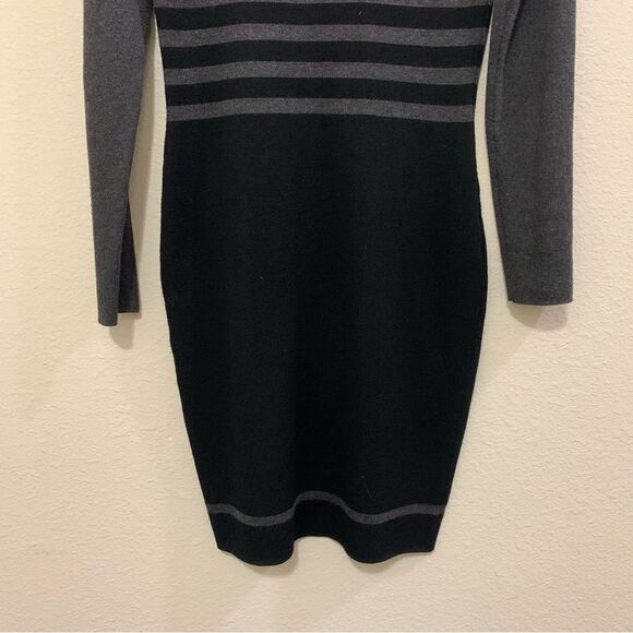 MAX STUDIO Women’s Bodycon Sweater Dress Black Grey Geometric Size Small. - Picture 6 of 12